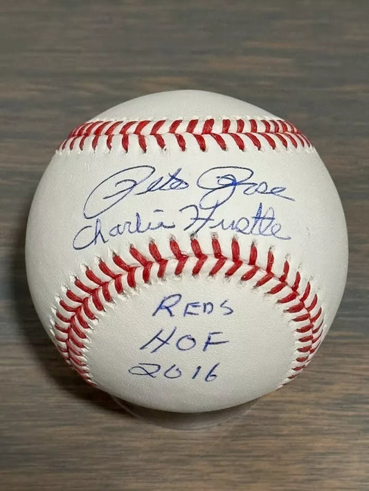 Rare Pete Rose Autographed Inscribed "Charlie Hustle" and "Reds HOF 2016" Rawlings Major League Baseball with JSA Certification