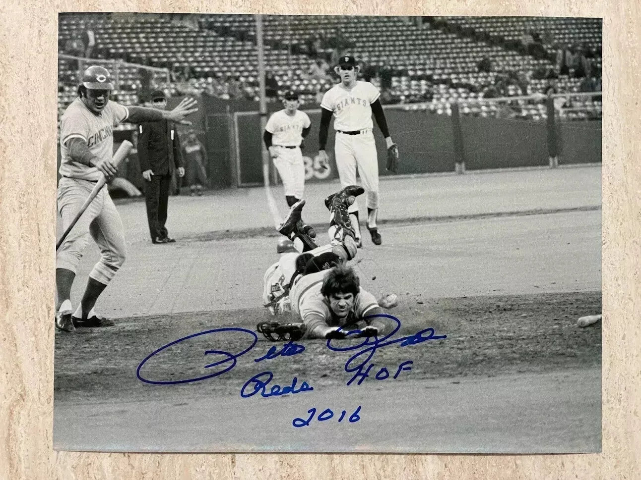 Pete Rose Autographed Signed 8x10 Photo Inscribed "REDS HOF 2016"